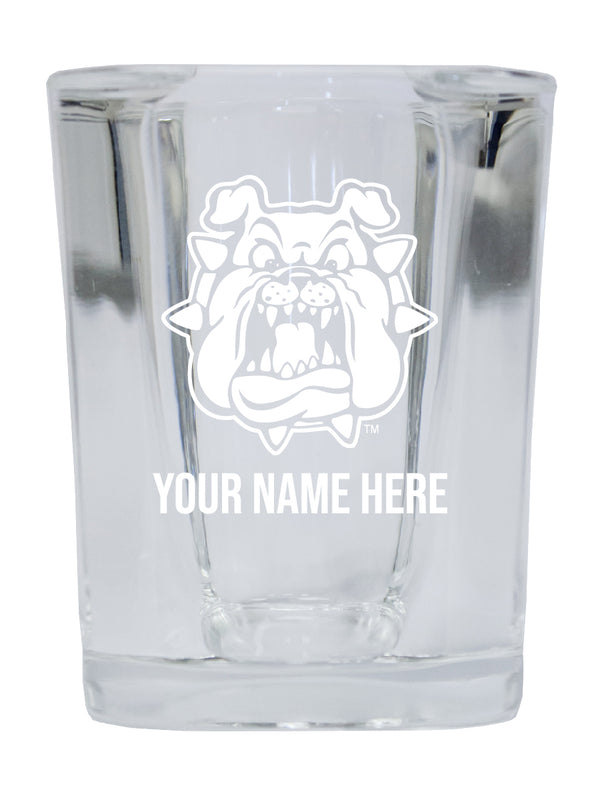 NCAA Fresno State Bulldogs Personalized 2oz Stemless Shot Glass - Custom Laser Etched 4-Pack
