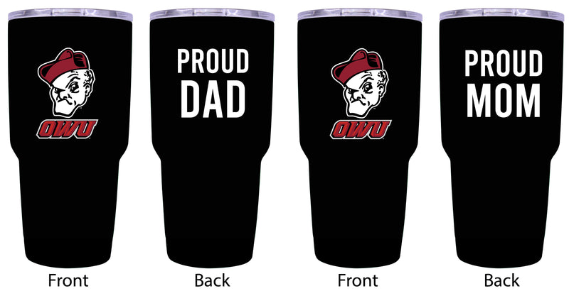 Ohio Wesleyan University Proud Parent 24 oz Insulated Tumblers Set - Black, Mom & Dad Edition