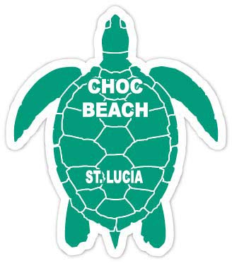 Choc Beach St. Lucia 4 Inch Green Turtle Shape Decal Sticker