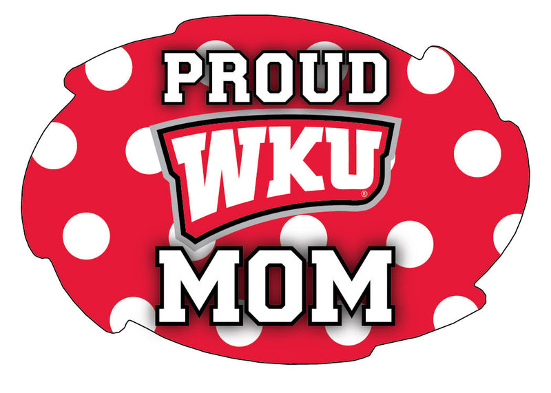 Western Kentucky Hilltoppers 5x6-Inch Swirl Shape Proud Mom NCAA - Durable School Spirit Vinyl Decal Perfect Gift for Mom