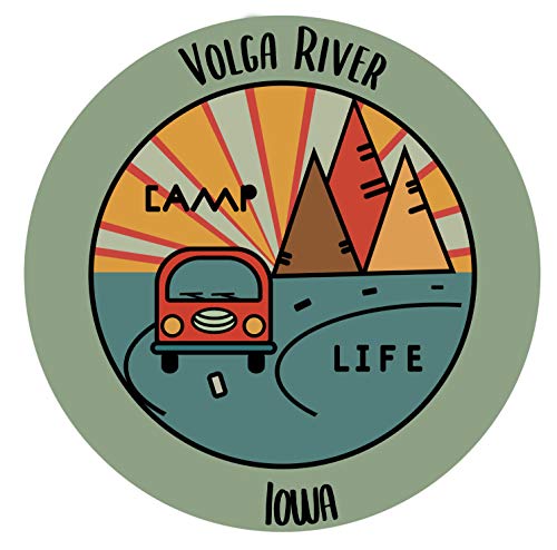 Volga River Iowa Souvenir Decorative Stickers (Choose theme and size)