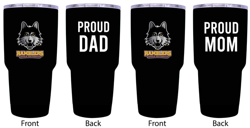 Loyola University Ramblers Proud Parent 24 oz Insulated Tumblers Set - Black, Mom & Dad Edition