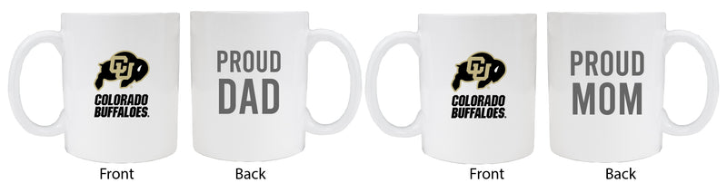 Colorado Buffaloes Proud Mom And Dad White Ceramic Coffee Mug 2 pack (White)
