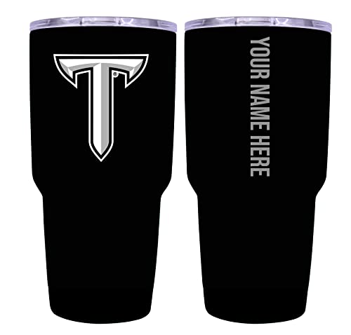 Custom Troy University Black Insulated Tumbler - 24oz Engraved Stainless Steel Travel Mug