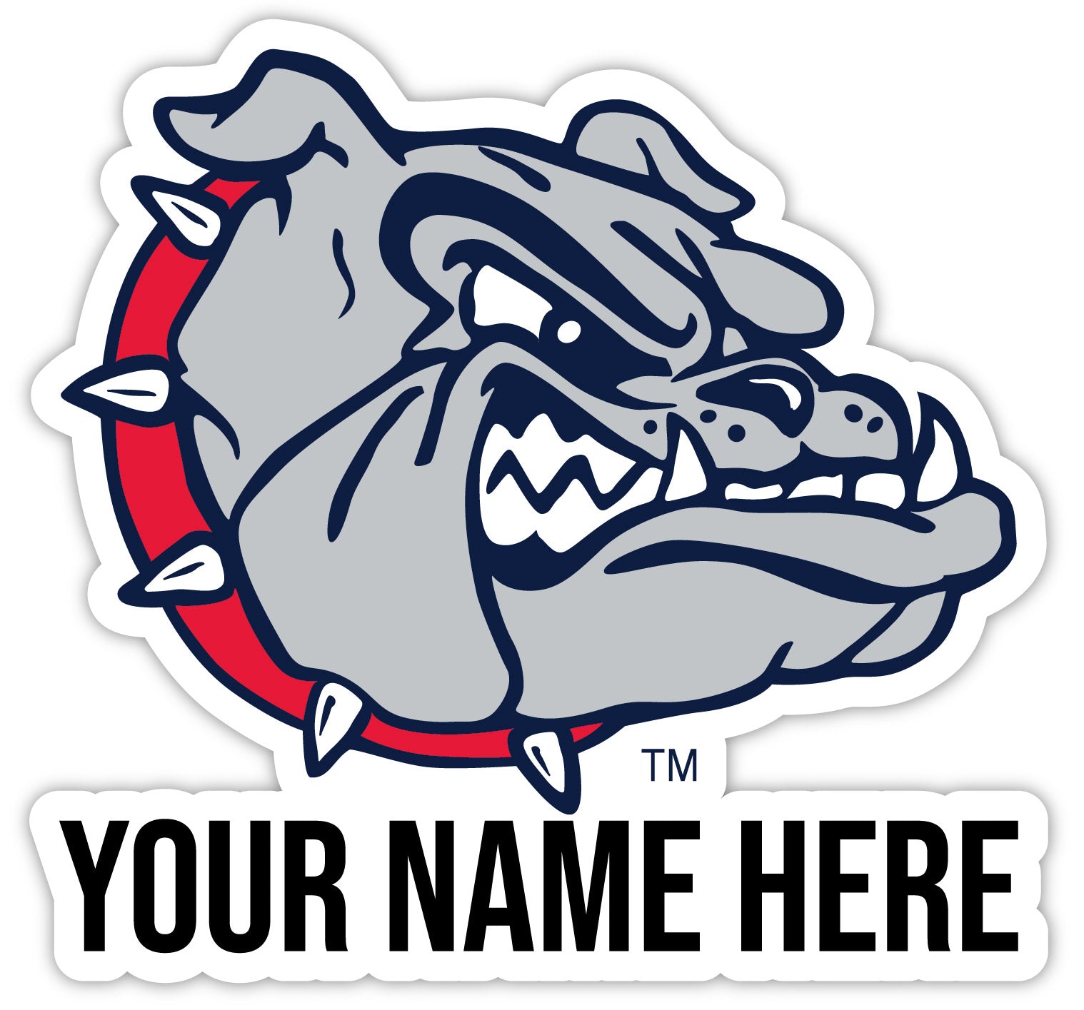 Gonzaga Bulldogs Vinyl Decal Sticker - Customizable With Name (Officially Licensed)