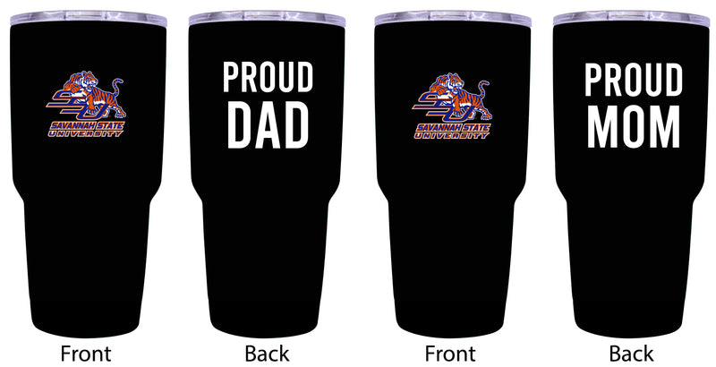 Savannah State University Proud Parent 24 oz Insulated Tumblers Set - Black, Mom & Dad Edition