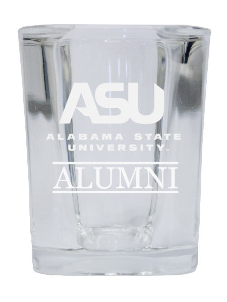 NCAA Alabama State University Alumni 2oz Laser Etched Square Shot Glass