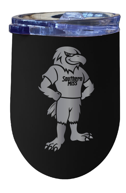 Southern Mississippi Golden Eagles NCAA Laser-Etched Wine Tumbler - 12oz Stainless Steel Insulated Cup