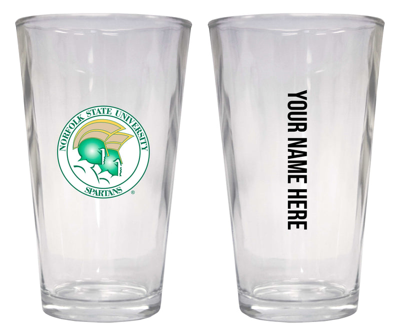 Customizable NCAA Norfolk State University 16 oz Pint Glass – Perfect Gift Personalized With your own or any fan name