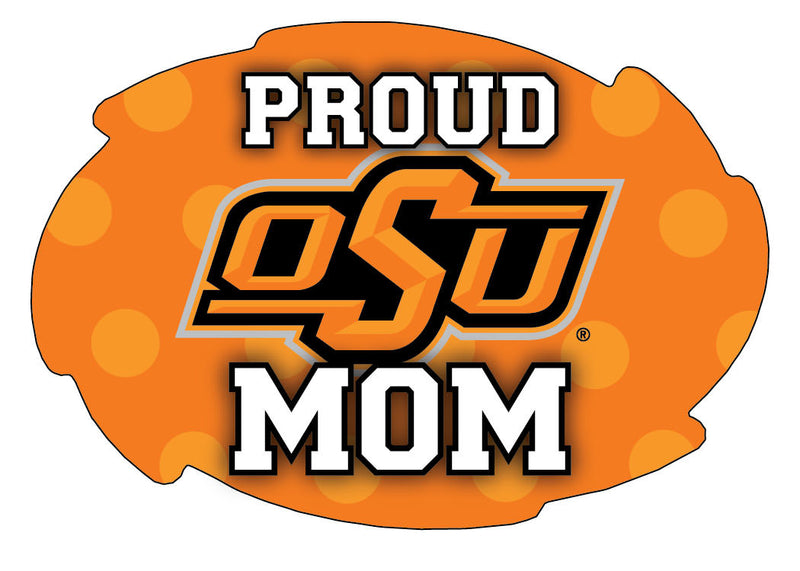 Oklahoma State Cowboys 5x6-Inch Swirl Shape Proud Mom NCAA - Durable School Spirit Vinyl Decal Perfect Gift for Mom
