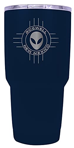 Roswell New Mexico UFO Alien I Believe Souvenir Laser Engraved 24 Oz Insulated Stainless Steel Tumbler Navy