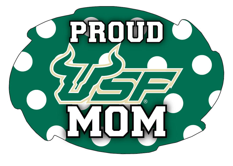 South Florida Bulls 5x6-Inch Swirl Shape Proud Mom NCAA - Durable School Spirit Vinyl Decal Perfect Gift for Mom
