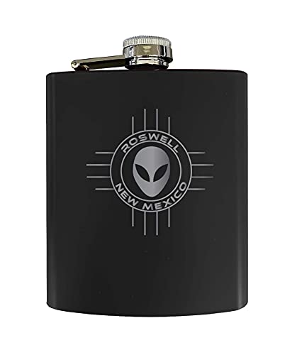 Roswell New Mexico UFO Alien I Believe Souvenir Laser Engraved 7 oz Stainless Steel 7 oz Black