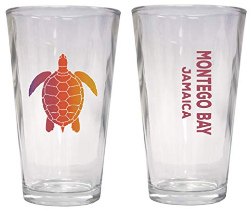 Montego Bay Jamaica Souvenir 16 oz Pint Glass Turtle Design