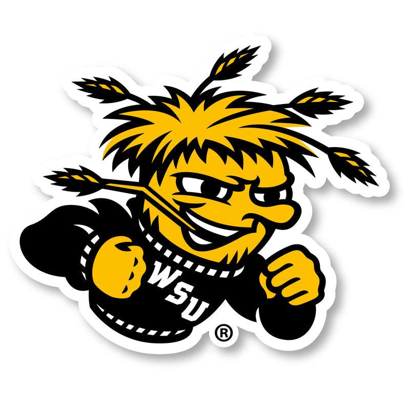 Wichita State Shockers Mascot Logo NCAA Vinyl Decal Sticker for Fans, Students, and Alumni