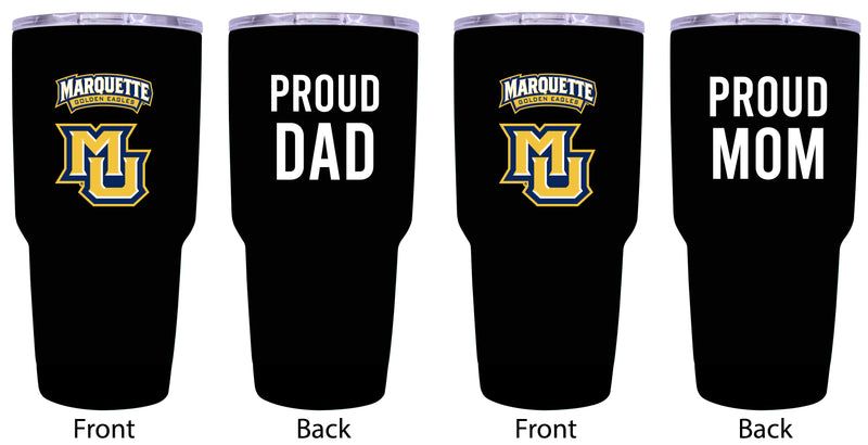 Marquette Golden Eagles Proud Parent 24 oz Insulated Tumblers Set - Black, Mom & Dad Edition