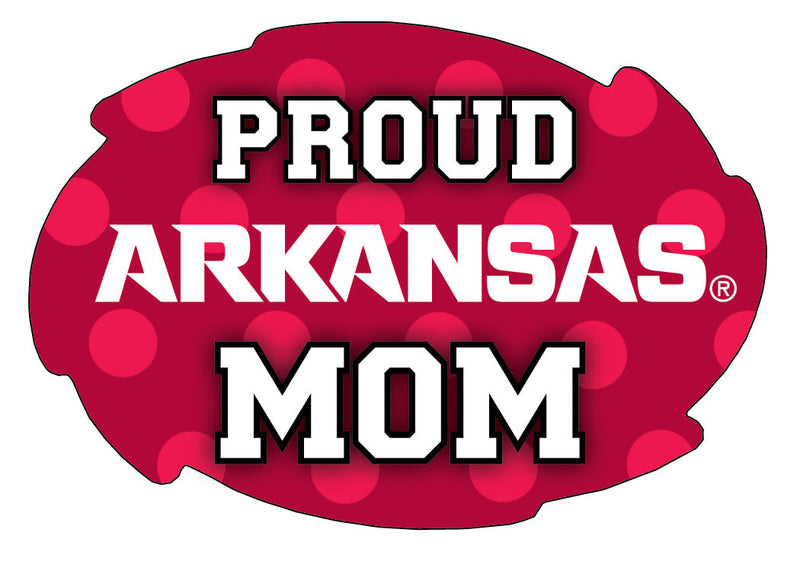 Arkansas Razorbacks 5x6-Inch Swirl Shape Proud Mom NCAA - Durable School Spirit Vinyl Decal Perfect Gift for Mom