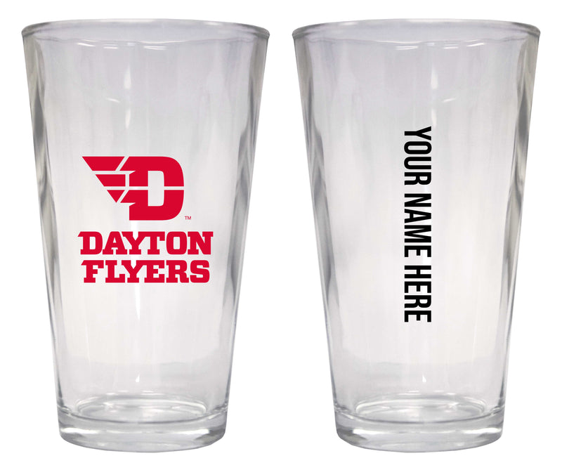 Customizable NCAA Dayton Flyers 16 oz Pint Glass – Perfect Gift Personalized With your own or any fan name