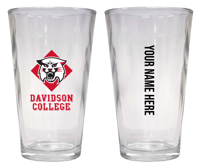 Customizable NCAA Davidson College 16 oz Pint Glass – Perfect Gift Personalized With your own or any fan name
