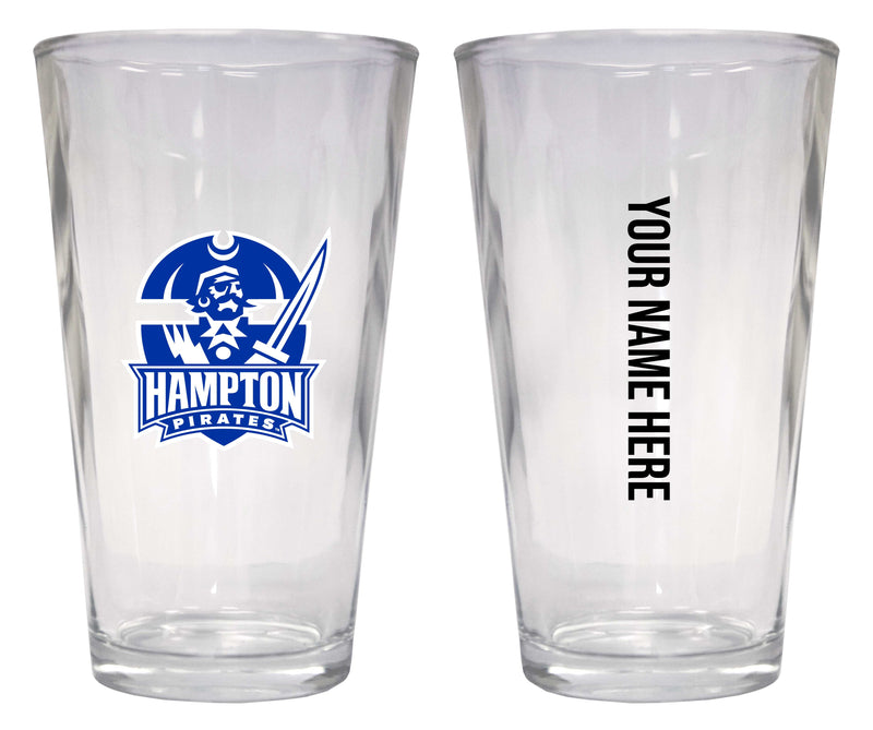 Customizable NCAA Hampton University 16 oz Pint Glass – Perfect Gift Personalized With your own or any fan name
