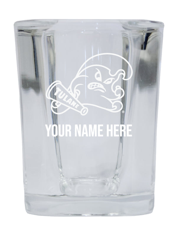 NCAA Tulane University Green Wave Personalized 2oz Stemless Shot Glass - Custom Laser Etched 4-Pack