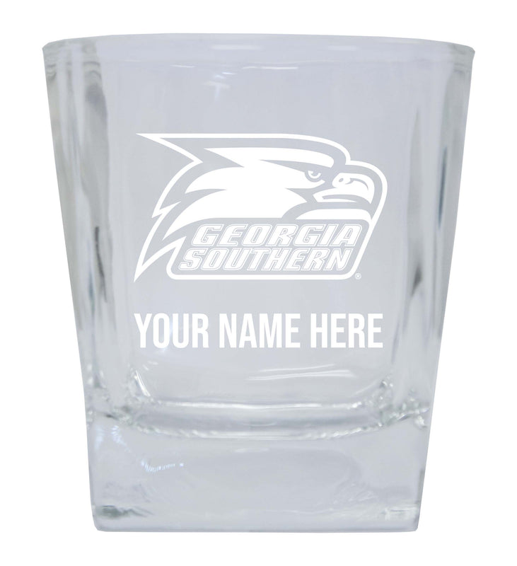 Georgia Southern Eagles 2-Pack Personalized NCAA Spirit Elegance 10oz Etched Glass Tumbler