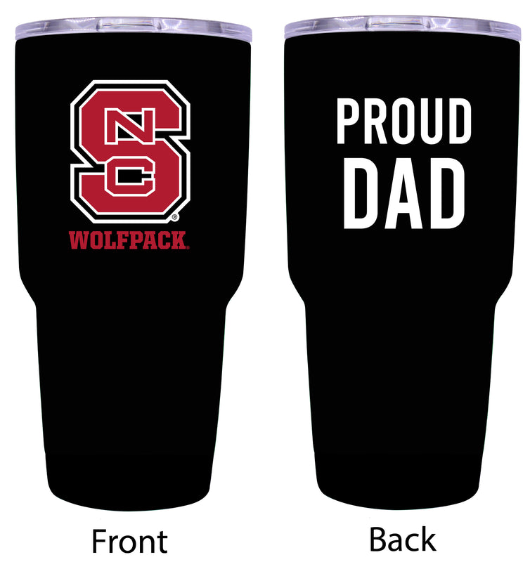 NC State Wolfpack Proud Dad 24 oz Insulated Stainless Steel Tumbler Black