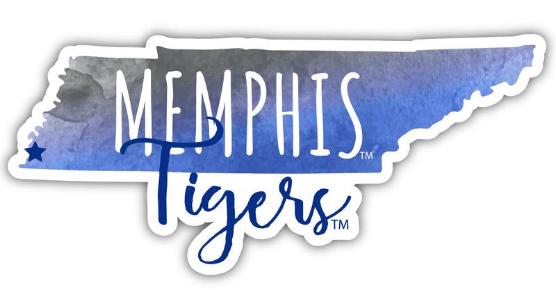 Memphis Tigers 2-Inch on one of its sides Watercolor Design NCAA Durable School Spirit Vinyl Decal Sticker