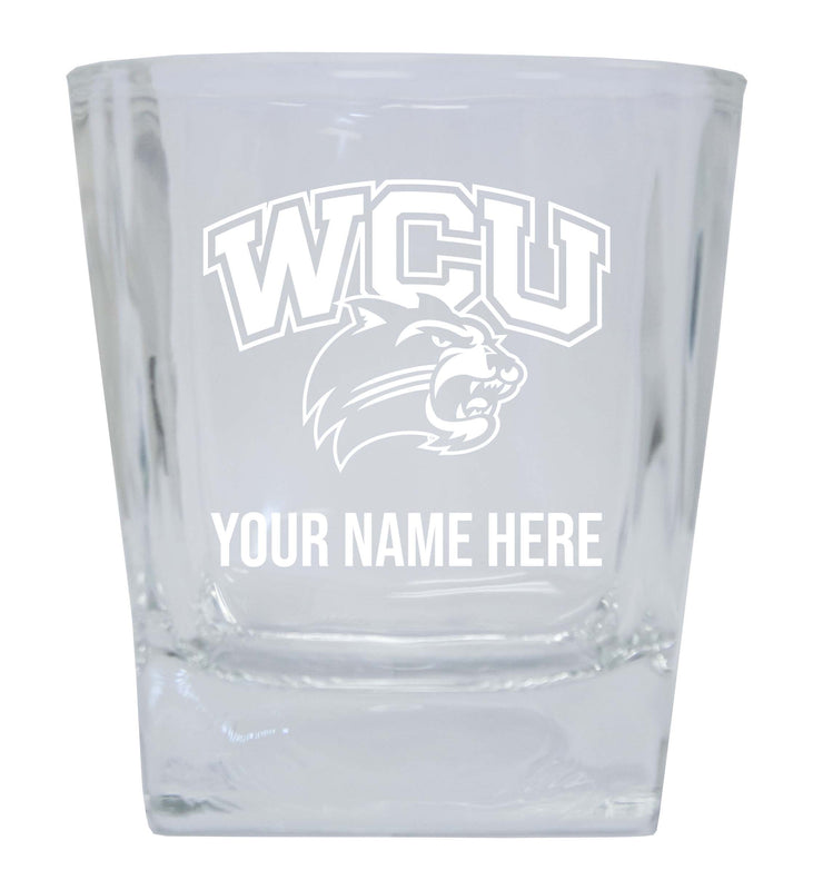 Western Carolina University 2-Pack Personalized NCAA Spirit Elegance 10oz Etched Glass Tumbler