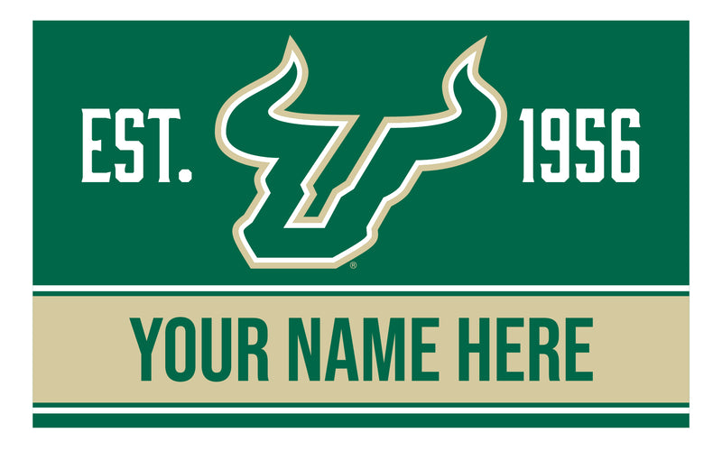 Personalized Customizable South Florida Bulls Wood Sign with Frame Custom Name