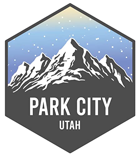 Park City Utah Ski Snowboard Adventures Souvenir 4 Inch Fridge Magnet Mountain Design