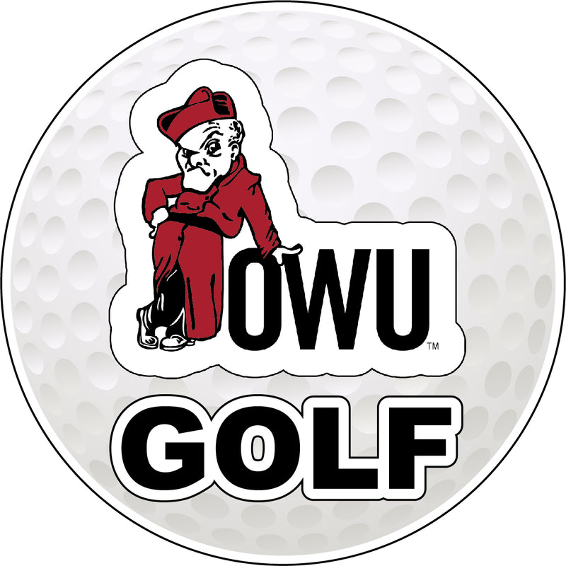 Ohio Wesleyan University 4-Inch Round Golf NCAA Fairway Fervor Vinyl Decal Sticker