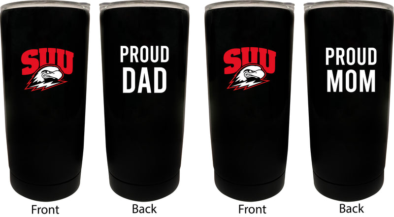 Southern Utah University NCAA Insulated Tumbler - 16oz Stainless Steel Travel Mug Proud Mom and Dad Design Black