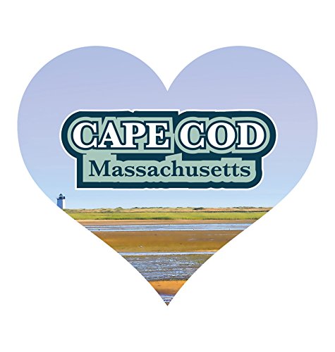 Cape Cod Massachusetts National Seashore Lighthouse Nautical Beach Souvenir Heart Sticker Decal