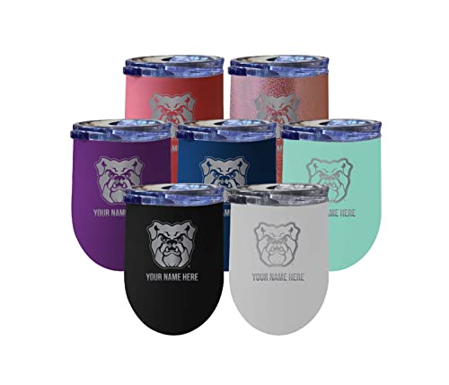 Custom Butler Bulldogs NCAA Etched Wine Tumbler - 12oz Personalized Stainless Steel Insulated Cup
