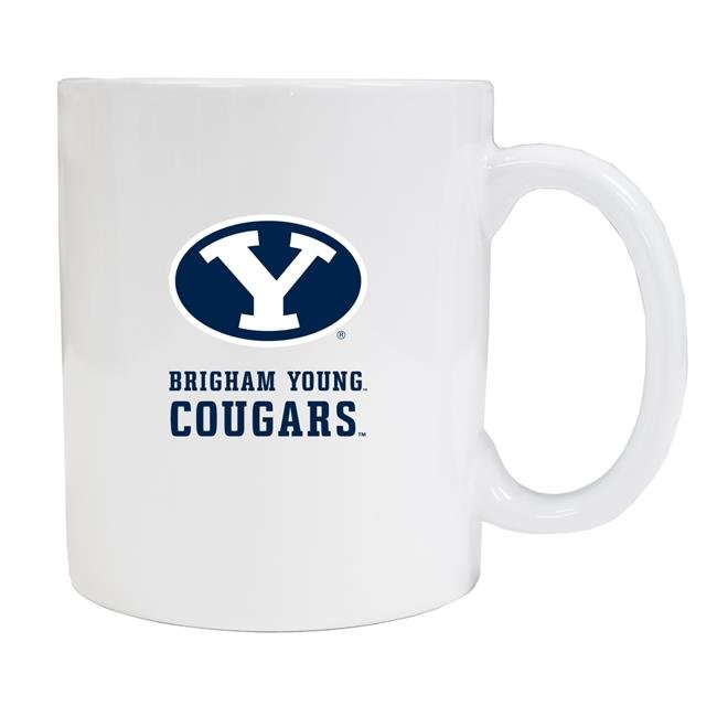 Brigham Young Cougars White Ceramic NCAA Fan Mug 2-Pack (White)