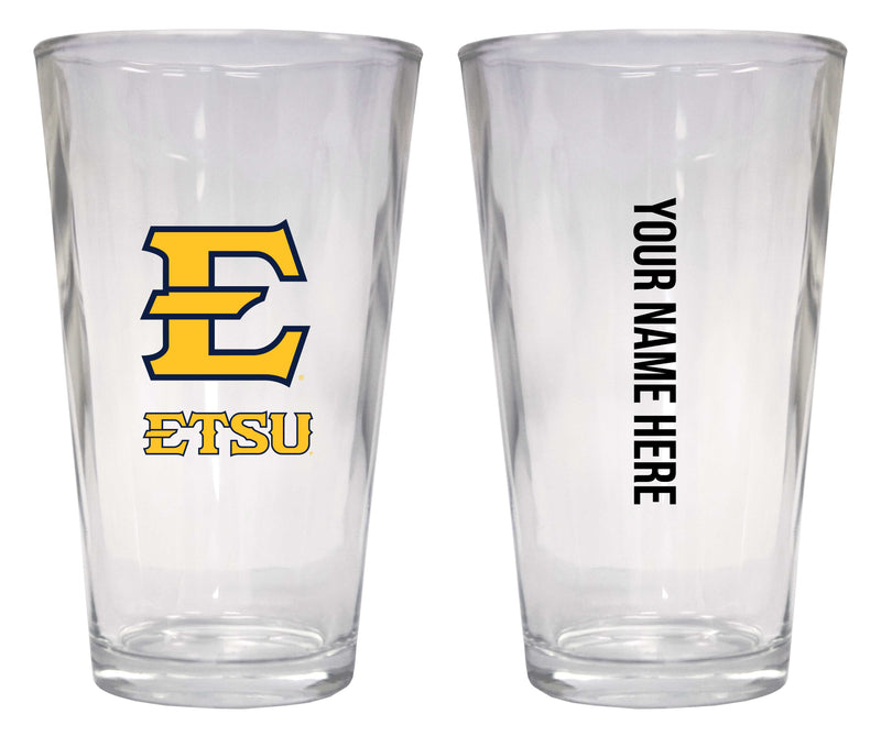 Customizable NCAA East Tennessee State University 16 oz Pint Glass – Perfect Gift Personalized With your own or any fan name