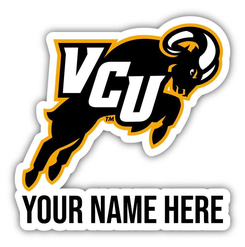 Virginia Commonwealth 9x14-Inch Mascot Logo NCAA Custom Name Vinyl Sticker - Personalize with Name