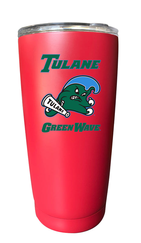 Tulane University Green Wave NCAA Insulated Tumbler - 16oz Stainless Steel Travel Mug Choose Your Color