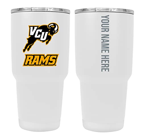 Custom Virginia Commonwealth White Insulated Tumbler - 24oz Engraved Stainless Steel Travel Mug