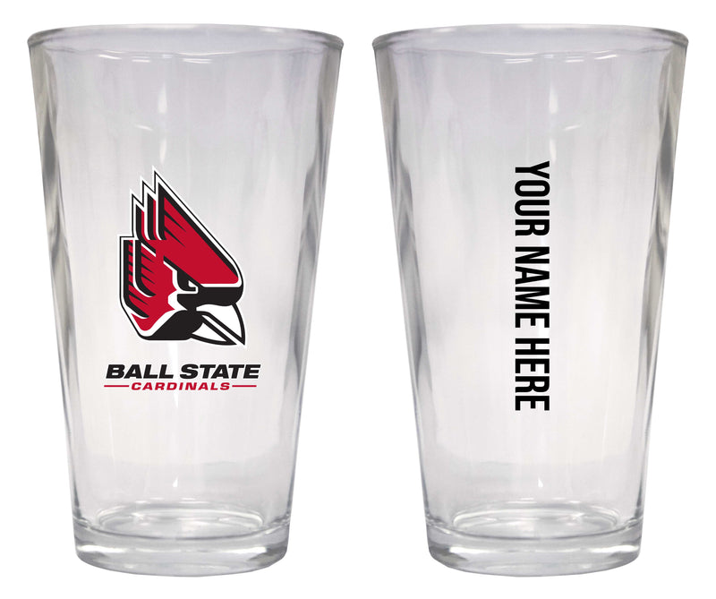 Customizable NCAA Ball State University 16 oz Pint Glass – Perfect Gift Personalized With your own or any fan name