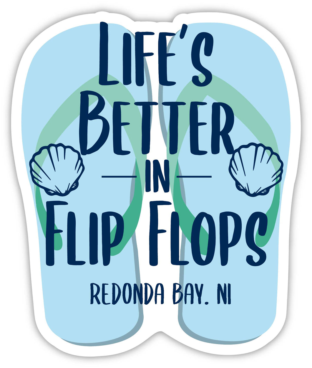 Redonda Bay Nicaragua Souvenir 4 Inch Vinyl Decal Sticker Flip Flop Design