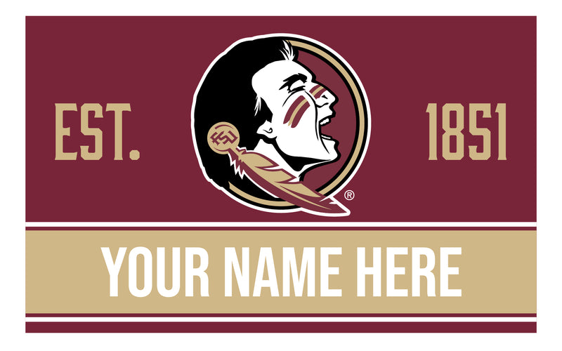 Personalized Customizable Florida State Seminoles Wood Sign with Frame Custom Name