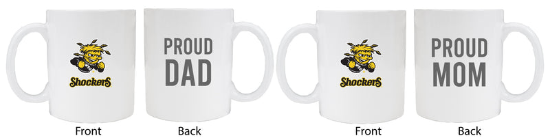Wichita State Shockers Proud Mom And Dad White Ceramic Coffee Mug 2 pack (White)