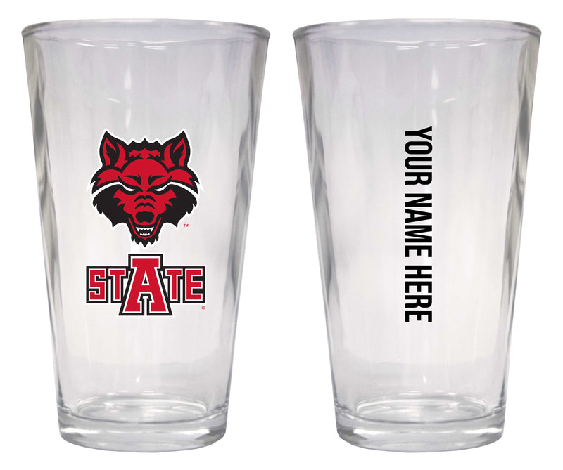 Customizable NCAA Arkansas State 16 oz Pint Glass – Perfect Gift Personalized With your own or any fan name