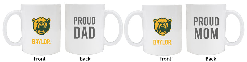 Baylor Bears Proud Mom And Dad White Ceramic Coffee Mug 2 pack (White)