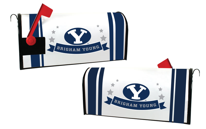 Brigham Young Cougars NCAA Officially Licensed Mailbox Cover Logo and Stripe Design