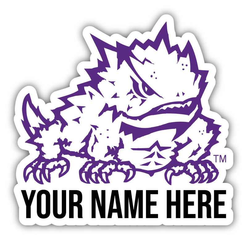 Texas Christian University 9x14-Inch Mascot Logo NCAA Custom Name Vinyl Sticker - Personalize with Name