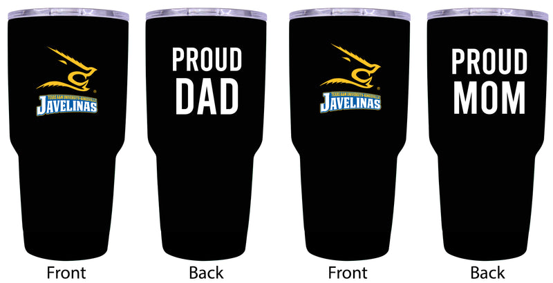 Texas A&M Kingsville Javelinas Proud Parent 24 oz Insulated Tumblers Set - Black, Mom & Dad Edition
