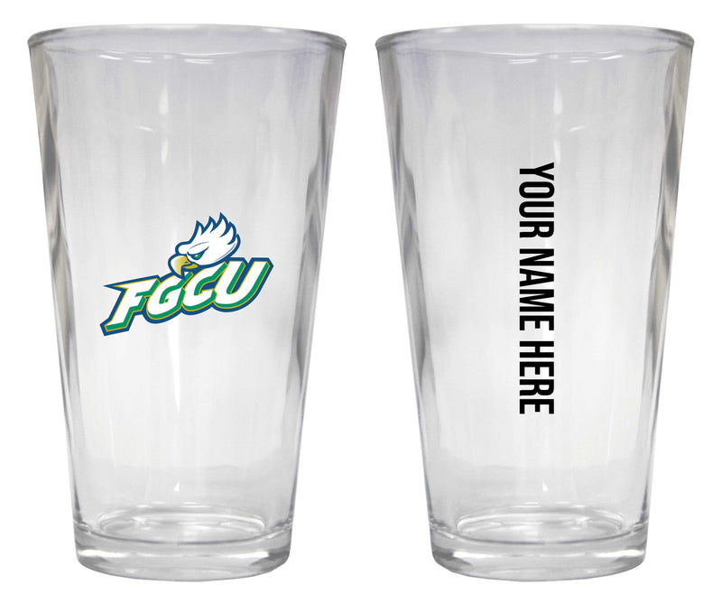 Customizable NCAA Florida Gulf Coast Eagles 16 oz Pint Glass – Perfect Gift Personalized With your own or any fan name